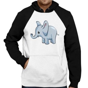 Imagem de Moletom Elefante Bebê - Foca na Moda, Branco, Preto, G