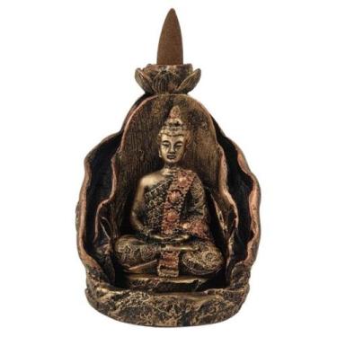Imagem de INCENSARIO Cascata Folha Gruta Buda Hindu Meditando - Hp Decor