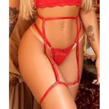 Imagem de Cinta Liga elástica de Tiras Com Regulagem Sexy  - Impresioni, Vermelh