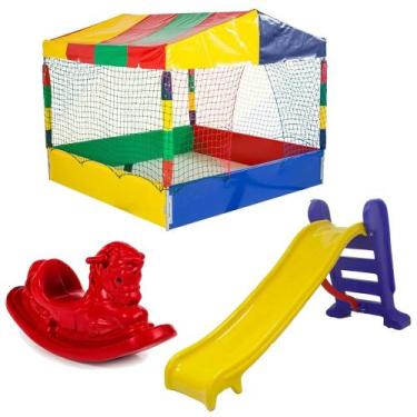 Imagem de Piscina de Bolinhas 1,50m Quadrada Resistente Escorregador Médio 3 Deg