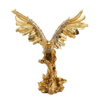 Imagem de Águia Asas Abertas Dourada 22.5cm - Enfeite Decorativo Resina - Taimes