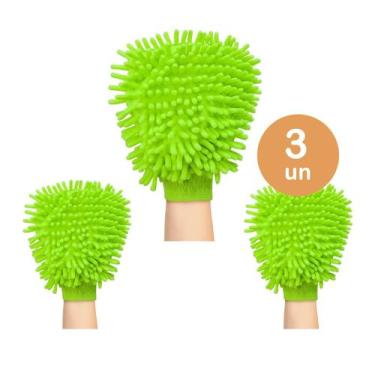 Imagem de kit 3un Luva Limpeza microfibra macia superfícies delicadas - Clink