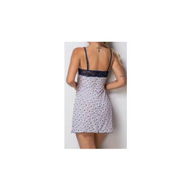 Imagem de Camisola Em Liganete Estampada - J&D LINGERIE