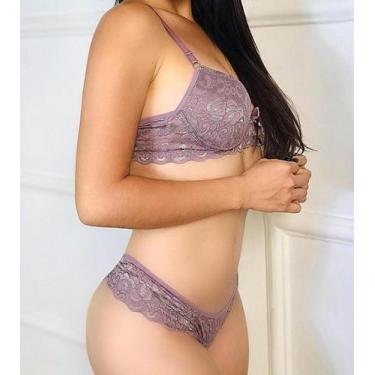 Imagem de Conjunto Lingerie calcinha e sutiã feminina em renda - Ismeria Lingeri