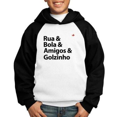 Imagem de Moletom Infantil Rua & Bola & Amigos & Golzinho - Foca na Moda, Branco