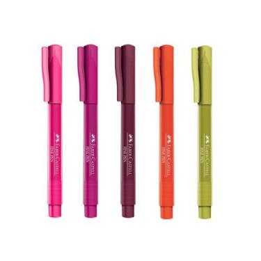 Imagem de Fine Pen 0.4mm Faber-Castell Ponta Fina Kit c/ 5 Cores - Faber Castell
