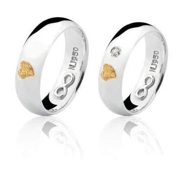 Imagem de Aliança em Prata 925 Anatomica com Pedra AL93 - Natália Jóias, Prata