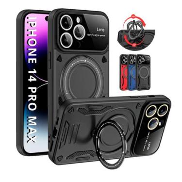 Imagem de Capa Capinha Armor Anel Magnetica Safe P/ iPhone 14 Pro Max - Carregam