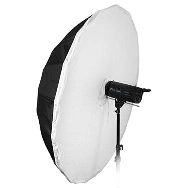Imagem de Fotodiox Kit de guarda-chuva refletivo prata parabólico Pro 152 cm com capa de difusão – guarda-chuva fotográfico preto/prateado com 16 nervuras