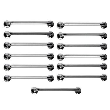 Imagem de Barra de Apoio 60cm Aço Inox Kit 13 Unidades Idoso Gestante Deficiente