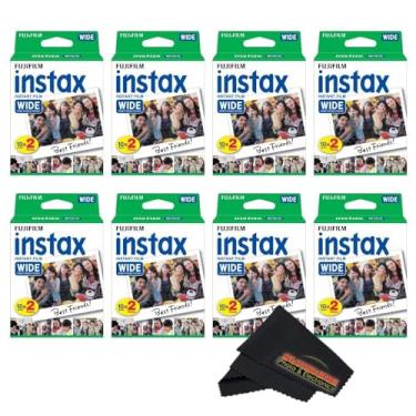 Imagem de Fujifilm Pacote duplo Instax Wide Instant Film com pano de microfibra Sunshine Photo... (pacote com 8 - 160 exposições)