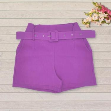 Imagem de Short Plus Size Feminino Liso Cintura Alta Bolso Lateral 0180 - Belluc