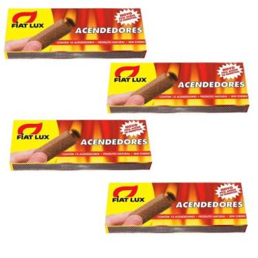 Imagem de 4x Acendedores Para Carvão E Lenha Fiat Lux Com 10 Unidades