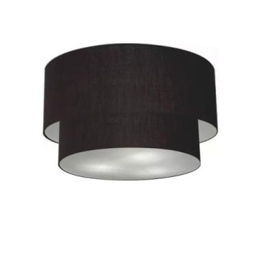 Imagem de Plafon Duplo Cilíndrico Vivare Md-3045 Cúpula em Tecido 40x35cm - Bivo