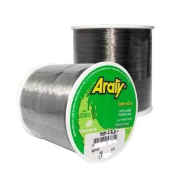 Imagem de Linha De Pesca Monofilamento Araty Superflex Fumê varias medidas Medid