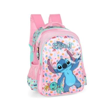 Imagem de Mochila De Costas Escolar Stitch Rosa - Luxcel