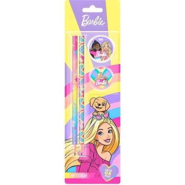 Imagem de Kit Escolar Barbie 2 Lápis, 1 Apontador e 1 Borracha Summit