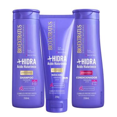 Imagem de Kit Preenchedor +Hidra Bio Extratus Shampoo Condic e Máscara