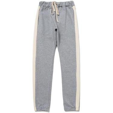 Imagem de Calça casual masculina de rua alta, calça de moletom da moda, calça hip hop, calça casual da moda, calça de corrida, cinza, (tamanho) S