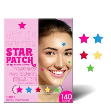 Imagem de My Beauty Spot Star Pimple Patches Cute Acne Patches for Face (140 Patches) with Hydrocolloid, Tea Tree Extra & Salicylic Acid, Colorful Fun Designs - Pimple Patches for Face Acne Spot Treatment
