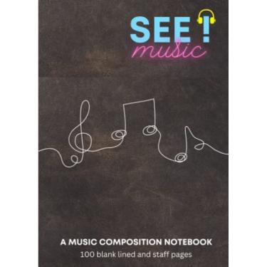 Imagem de A Small Black SHEET MUSIC Notebook 5x7'' from PUSSOUL - Blank Lined 100 Pages (12 Staff Each) Composition Journal for Music Lovers | Musicians: Positive Vibe Trigger Musical Sense