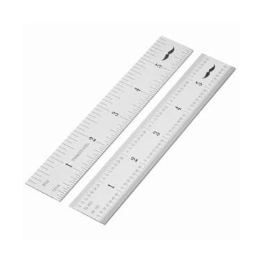 Imagem de Mr. Pen - Régua De Maquinista, 6 Polegadas, Pacote Com 2, Régua De Aço Inoxidável Com Graduações Em Polegadas 1/8, 1/16, 1/32, 1/64 Polegadas, Régua Mm, Régua Métrica, Régua Milimetrada, Régua De Me