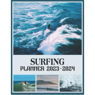 Imagem de Surfing Planner Calendar 2023-2024: Surfing 2023-2024 Monthly Large Planner, 2023-2024 Planners For Women Men Dad Mom, Christmas Birthday Gifts For Student Teacher
