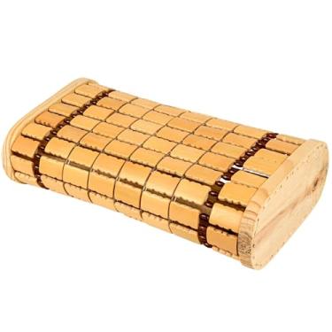 Imagem de Travesseiro de bambu para sauna com encosto natural para sauna, descanso de pescoço para suporte de cabeça, acessórios de academia, spa, estilo chinês, salas de vapor, feito à mão, de madeira, para