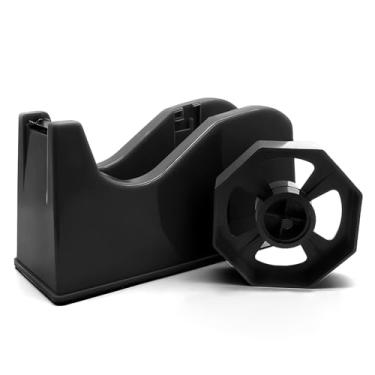 Imagem de LKYUYV Dispensador de Fita, Dispensador de Fita de Prensa Térmica, Dispensador de Fita de Mesa de 6,3x2,5x3,4", Suporte para Núcleos de 1" e 3", Dispensador de Fita de Mesa com Bas (, Preto)