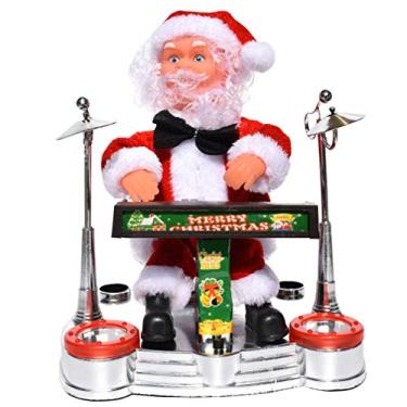 Imagem de Toyvian Decoração musical de Natal, Papai Noel, elétrico, Papai Noel, tocando piano, brinquedo de mesa de Natal para crianças, de Natal sem bateria