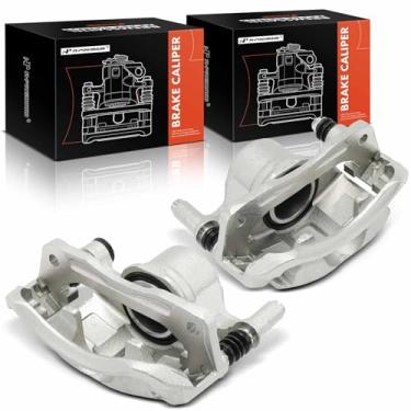 Imagem de A-Premium Conjunto de pinças de freio a disco com suporte compatível com Hyundai Accent 2000-2005, Excel 1990-1994, Scoupe 1991/1993-1995 e Mitsubishi Precis - Motorista dianteiro e lado do