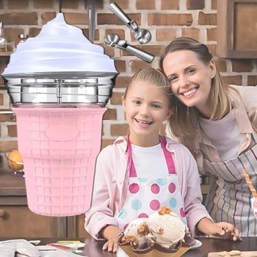 Imagem de Máquina de sorvete macio com colher de sorvete, tigela de congelamento rápido de 450ml, sorvete caseiro em 30 minutos, pá removível, operação silenciosa, formatos compactos e interessantes