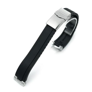 Imagem de Pulseira de borracha Crafter Blue FKM de 21 mm compatível com Seiko Speedtimer SSC911 SSC913, preta