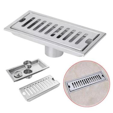 Imagem de Ralo Linear Grelha Anti-Odor E Insetos Com Caixa Coletora - Tatudeboa