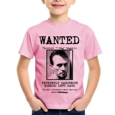 Imagem de Camiseta Infantil Wanted T-Bag - Foca na Moda, Rosa bebê, 2