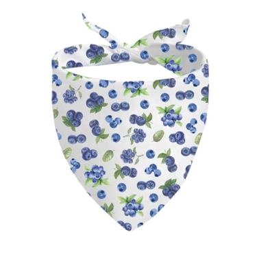 Imagem de JXGZSO 1 bandana para cachorro mirtilo verão cachecol azul mirtilo acessório para animais de estimação (Cão mirtilo)
