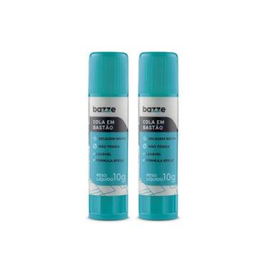 Imagem de Kit 2 Colas em Bastão 10g Escolar  Secagem Rápida - Bazze