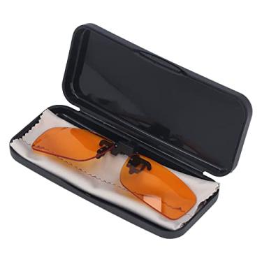 Imagem de Blue Lights Blocking Clipe sobre óculos Eficientes 180 Graus Flip Portátil Lente Laranja Portátil para Computador (Redondo)