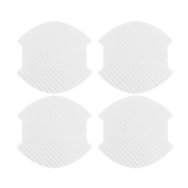 Imagem de Motoforti Protetor de copo de maçaneta de porta de carro, películas protetoras contra arranhões 8,3 cm x 9,4 cm fibra prateada borracha magnética, PVC, 4 peças