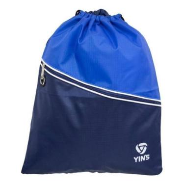 Imagem de Mochila de Costas Sacola Ecobag Grande Cordão Esportiva Yins, Azul