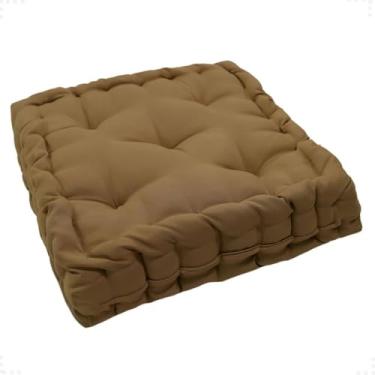 Imagem de Almofada Futon Turca Espaçosa 40x40x10 Macia e Alta Com Enchimento Algodão e Poliéster Tipo Oxford(CAQUI)
