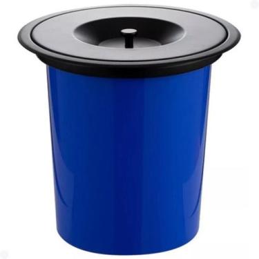 Imagem de Lixeira de embutir redonda pia cozinha preto fosco 5 litros inox - MeA