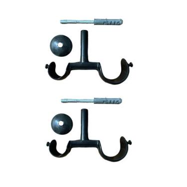 Imagem de Suporte Duplo Alumínio Varão para Teto 19/28mm Para cortina de ilhós -