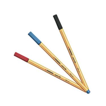 Imagem de Kit 03 Canetas Hidrográfica 0.4mm Stabilo Point 88 Cores à Escolher, A