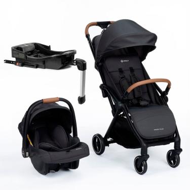 Imagem de Carrinho Travel System Spark Plus Trio Isofix 4 Posições com Bebê Conforto + Base (0 a 15kg) - Preto e Grafite