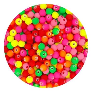 Imagem de Miçanga 200un Bola Emborrachada 6mm Artesanato Pulseira - DEZdeDEZ, Ne