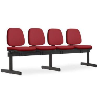 Imagem de Cadeira Longarina 4 Lugares Recepção Sala de Espera Work F02 Crepe Ver