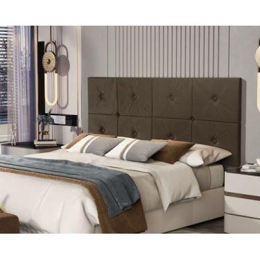Imagem de Painel de Cama box Prime Casal 1,40 Ferri cor Marrom - Comprar Moveis 