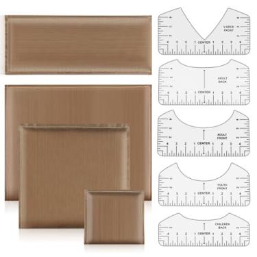 Imagem de Geila Almofadas de Prensa Térmica 9 Peças Em 1 Conjunto, Almofada de Transferência de Prensagem Térmica de 4 Tamanhos e Guia de Régua de Camiseta de 5 Peças para Vinil, Impressão por Sublimação de Tra