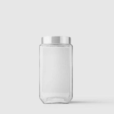 Imagem de Pote de Vidro Quadrado Collection 2,2L Inox Escovado Invicta, Único